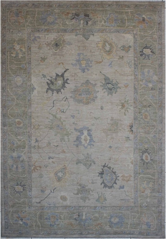 Timeless Oushak Elegance: Handwoven Woolen Masterpiece 100SK170 - 11 X 14