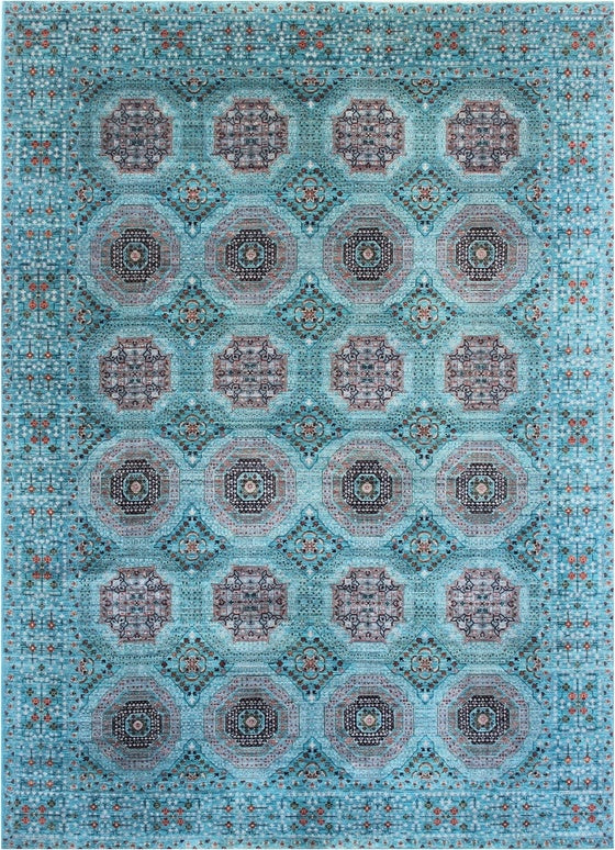 Elegant Geometric Woolen Masterpiece 100SK85 - 10 X 12