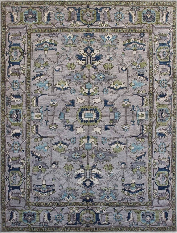 Elegance in Bloom: Traditional Woolen Rug 100SK98 - 8 X 10