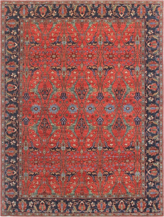 Elegance of Tradition: Exquisite Woolen Rug 102SK125 - 8 X 10
