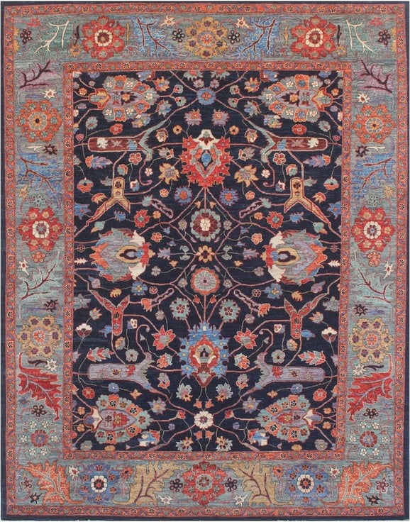 Exquisite Navy Blue Traditional Wool Rug 102SK167 - 8 X 10