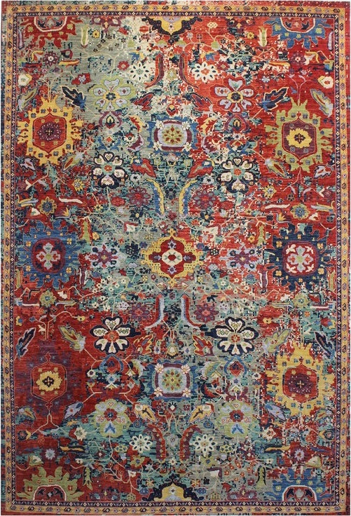Vibrant Harmony: Traditional Woolen Masterpiece 102SK290 - 10 X 14
