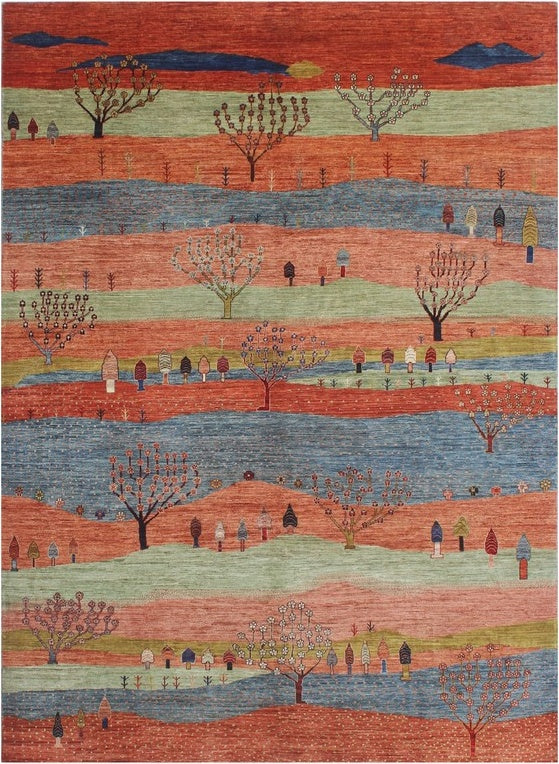 Vibrant Landscape Woolen Rug 102SK318 - 9 X 12