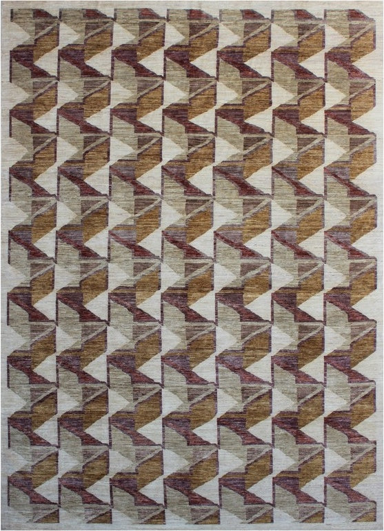 Geometric Elegance Woolen Rug 102SK321 - 7 X 10