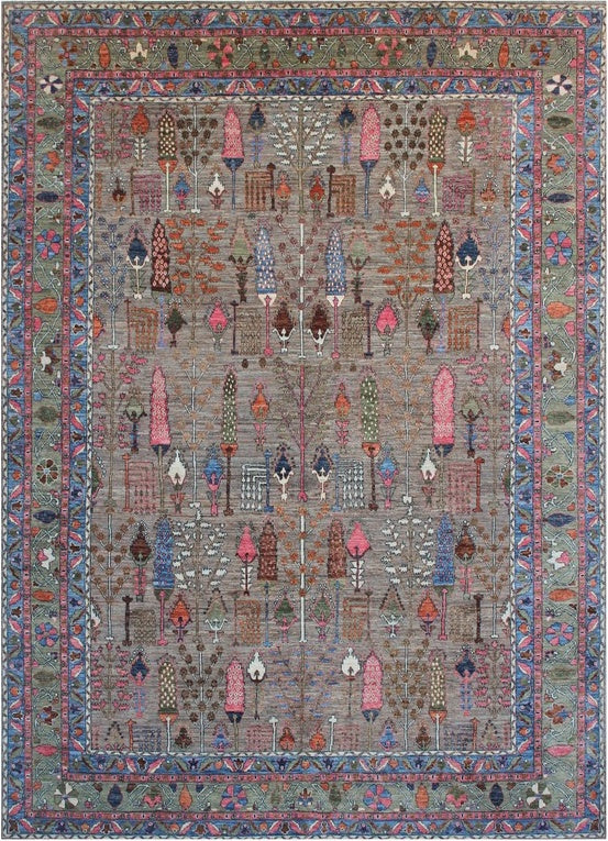 Majestic Elegance: Handcrafted Woolen Masterpiece 102SK382 - 9 X 12
