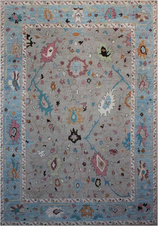 Elegant Oushak Floral Woolen Rug 102SK426 - 11 X 16