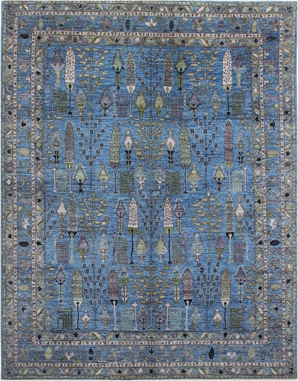 Elegant Blue Woolen Masterpiece 102SK97 - 8 X 10