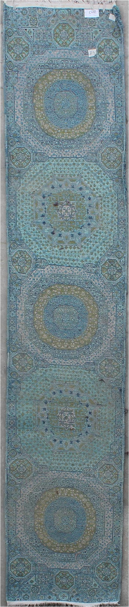Elegant Circles: Traditional Woolen Rug 2403 - 3 X 14