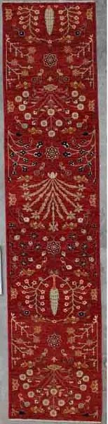 Elegance in Red: Traditional Wool Runner 46SK33 - 3 X 12