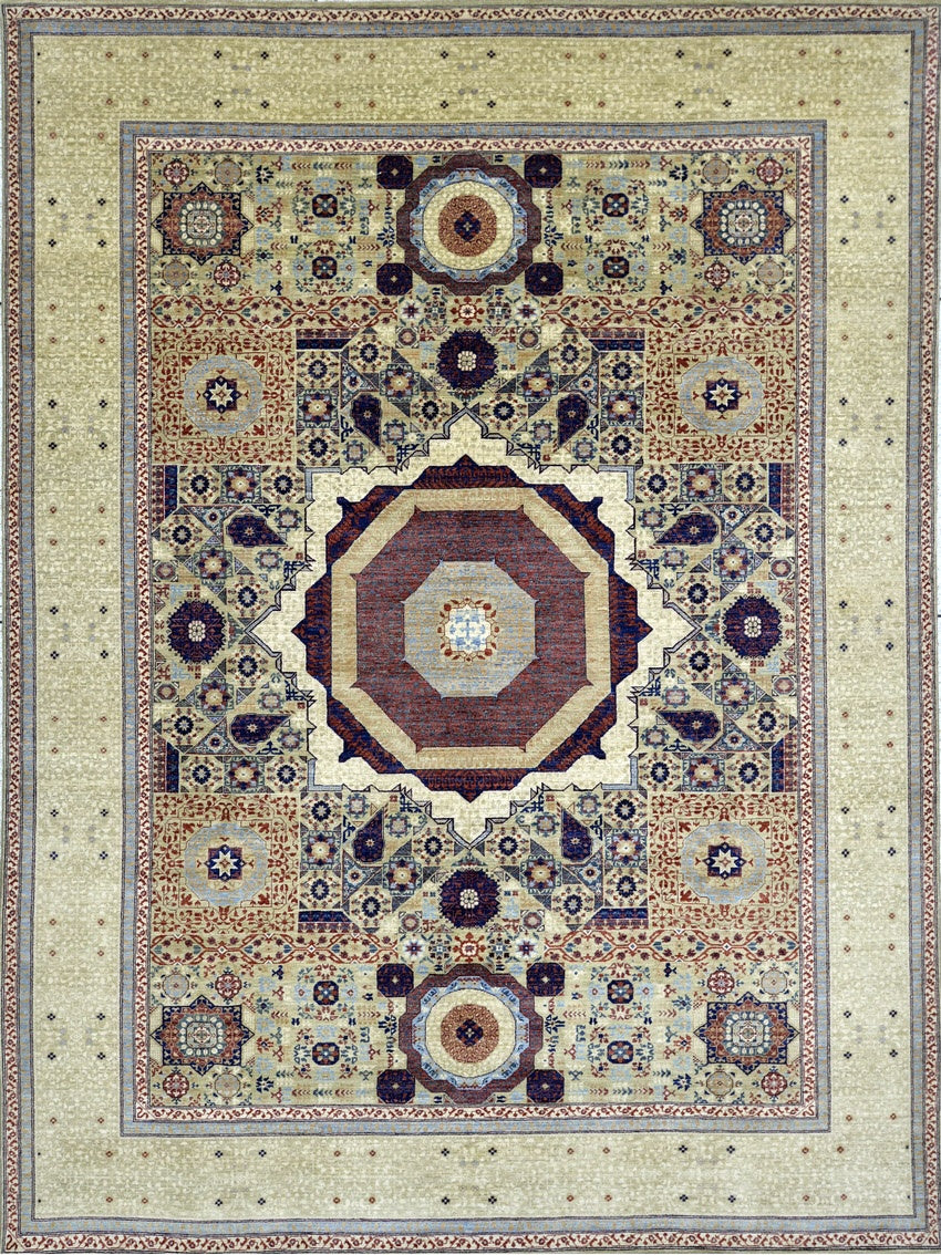 Timeless Elegance: Intricate Medallion Wool Rug 77SK107 - 9 X 12