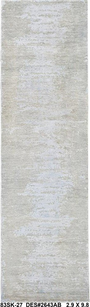 Elegant Woolen Runner Rug 83SK27 - 3 X 10
