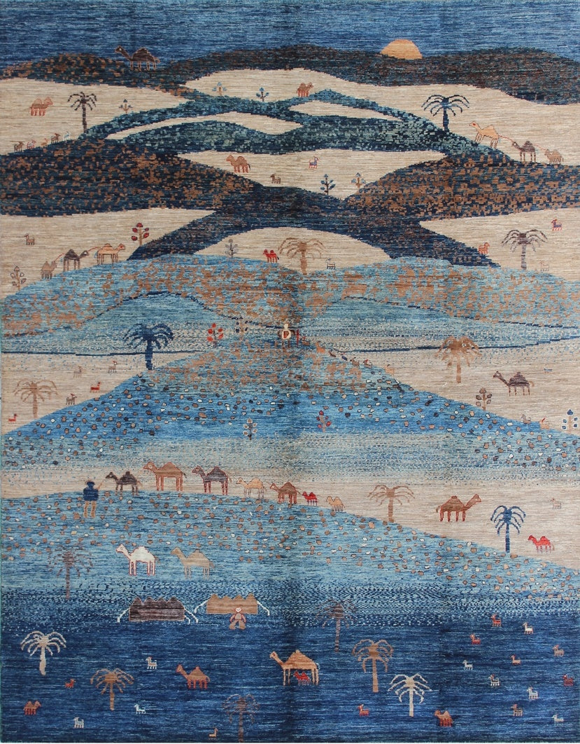 Serene Desert Landscape Woolen Rug 85SK17 - 8 X 10