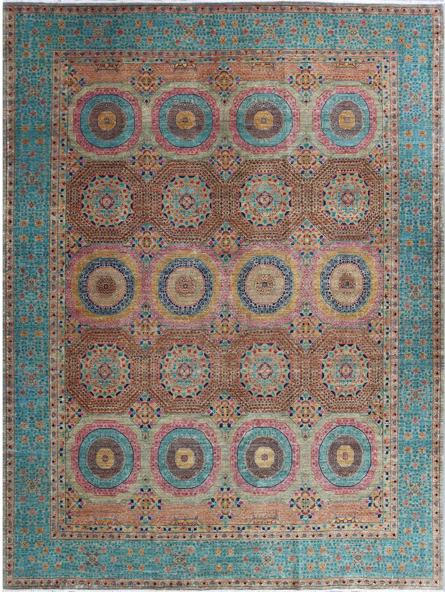 Timeless Elegance: Handcrafted Woolen Rug 88SK599 - 11 X 15