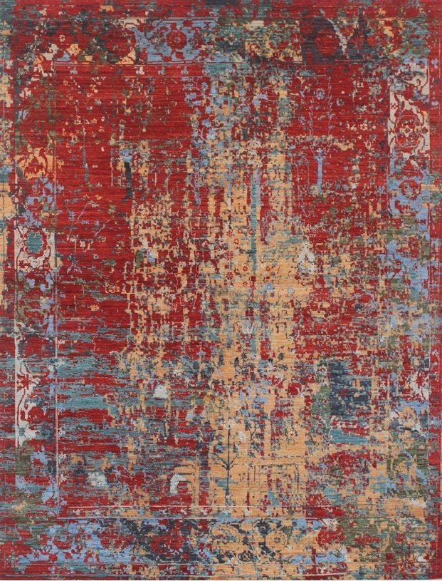 Vibrant Abstract Woolen Masterpiece 89SK397 - 8 X 10