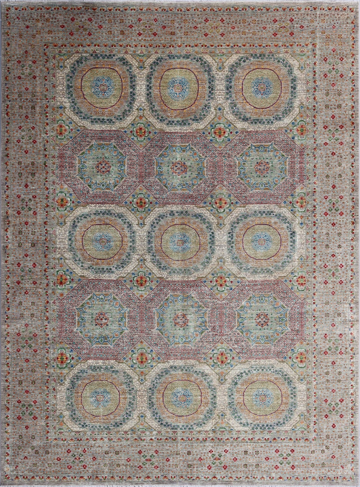 Elegant Geometric Woolen Rug 90SK1188 - 10 X 14