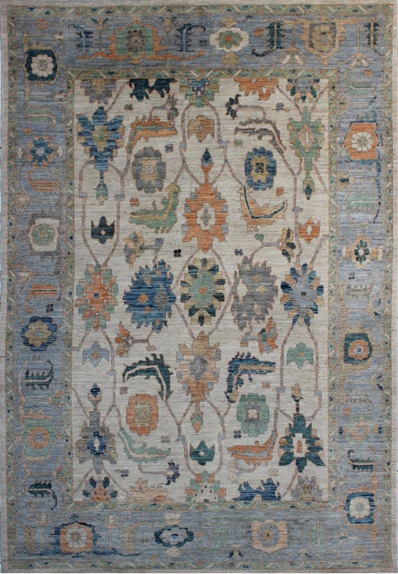 Timeless Elegance: Traditional Oushak Wool Rug 90SK1295 - 10 X 12