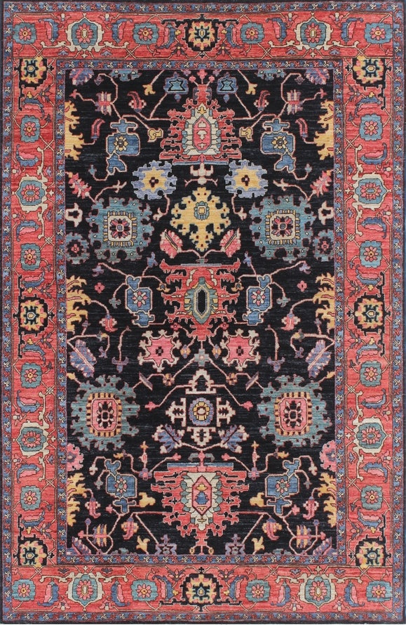 Exquisite Traditional Woolen Rug of Vibrant Elegance 90SK227 - 7 X 9