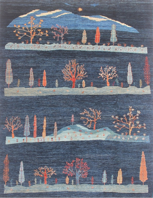 Tranquil Landscape Woolen Rug 90SK690 - 8 X 10
