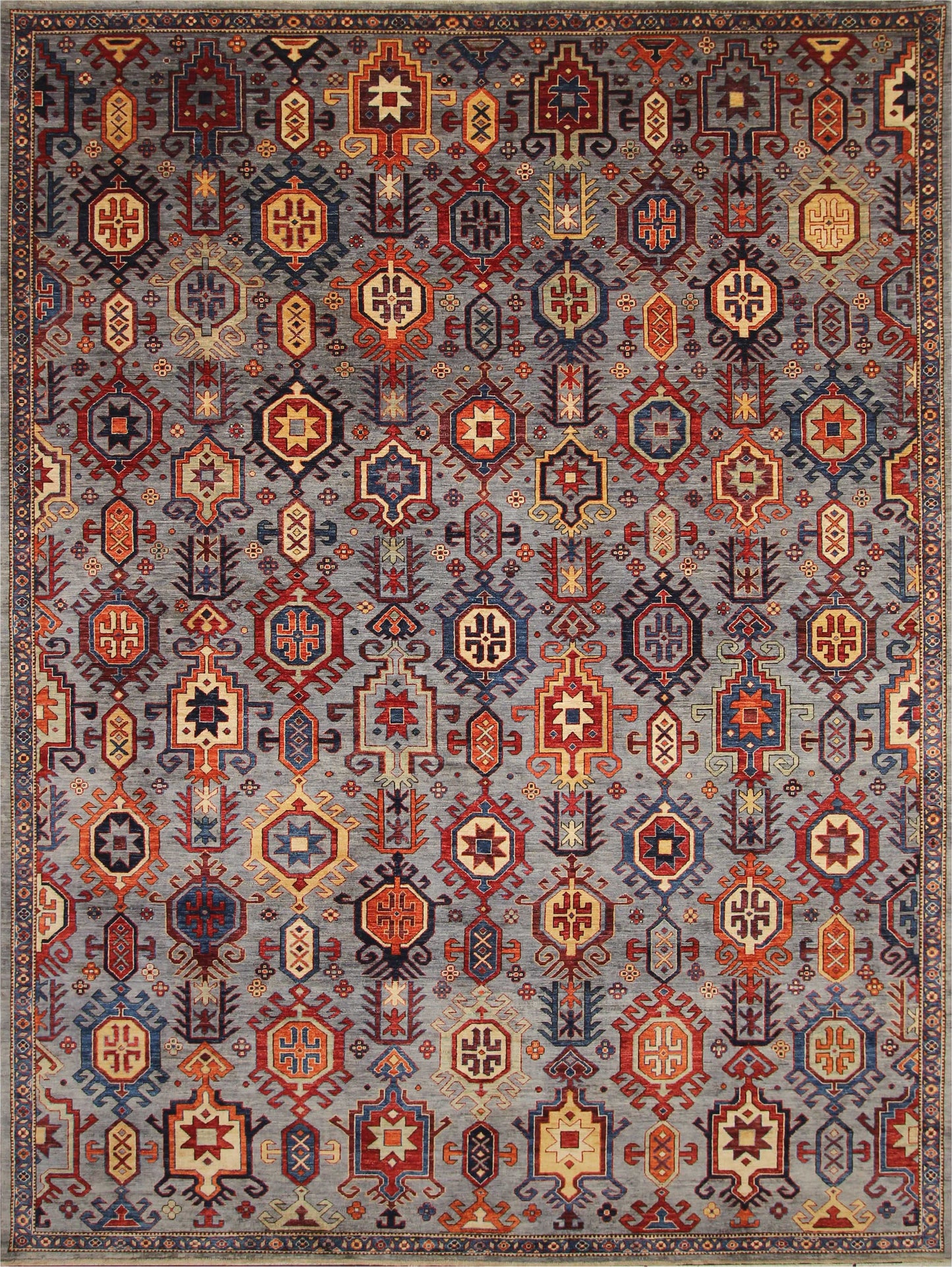Exquisite Handwoven Geometric Woolen Rug 91SK248 - 9 X 12
