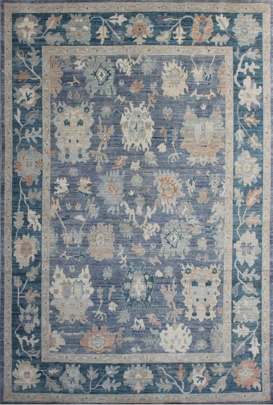 Timeless Elegance: Traditional Oushak Wool Rug 91SK614 - 9 X 12