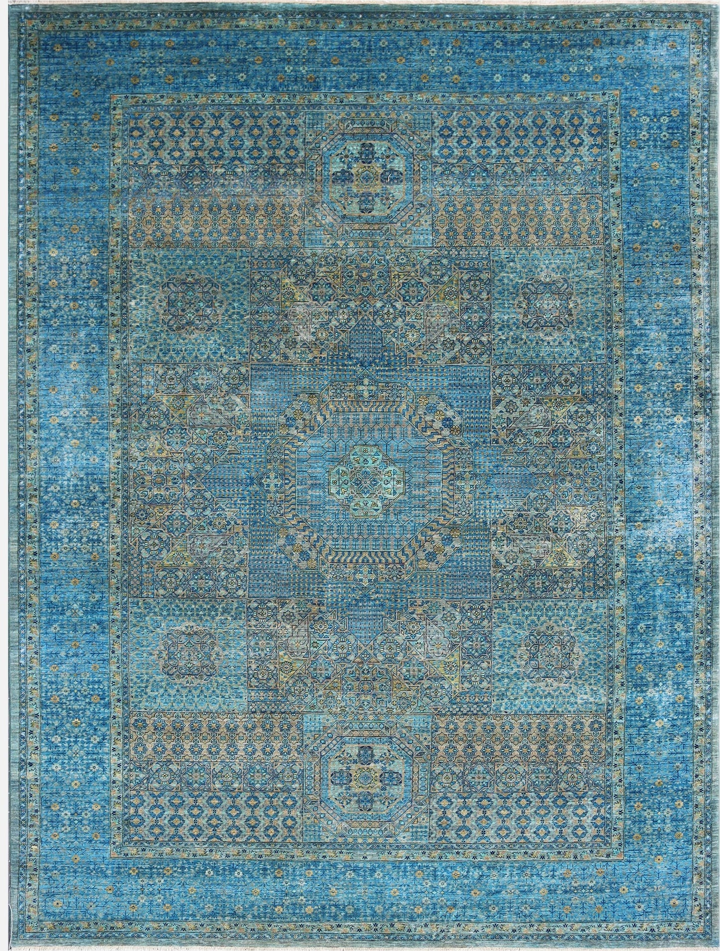 Elegance in Azure: Classic Woolen Masterpiece 91SK167 - 10 X 14
