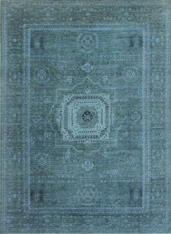 Elegant Green Traditional Wool Rug 93SK1001 - 8 X 12