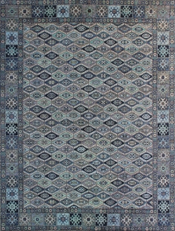 Elegant Geometric Woolen Masterpiece 93SK208 - 8 X 10