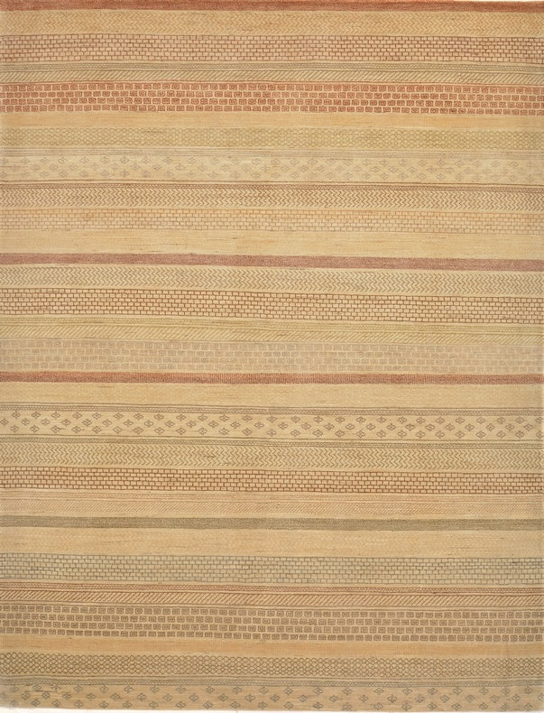 Elegant Earth-Toned Gabbeh Woolen Rug 93SK30 - 8 X 10