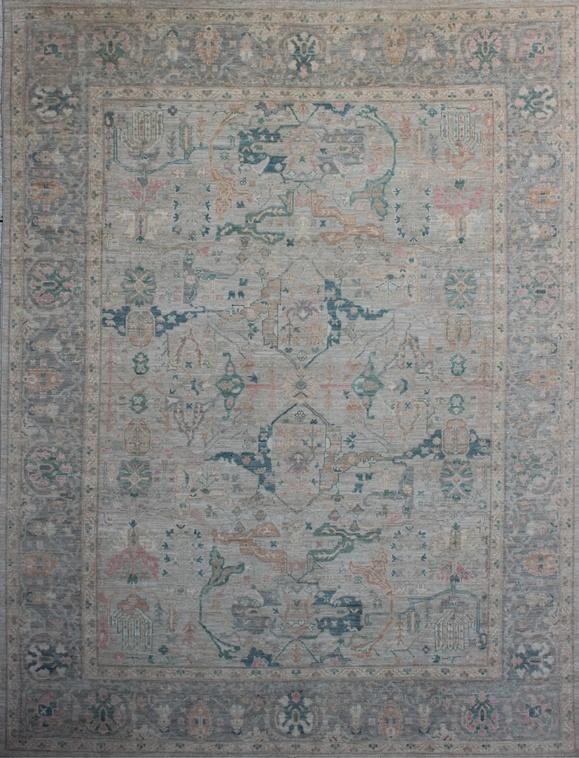 Elegant Oushak Woolen Rug 93SK468 - 9 X 12