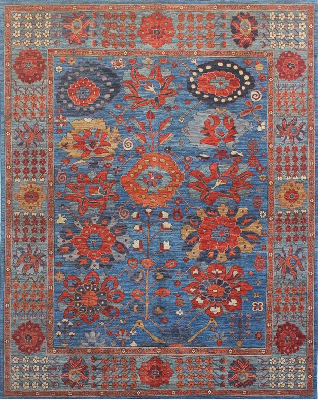 Elegant Floral Harmony Woolen Rug 93SK958 - 8 X 10