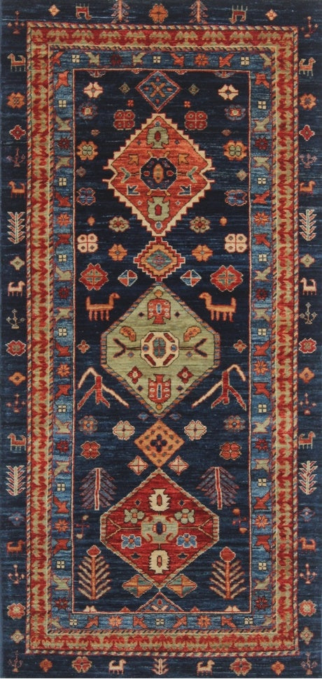 Elegant Geometric Woolen Rug 94SK1116 - 3 X 6
