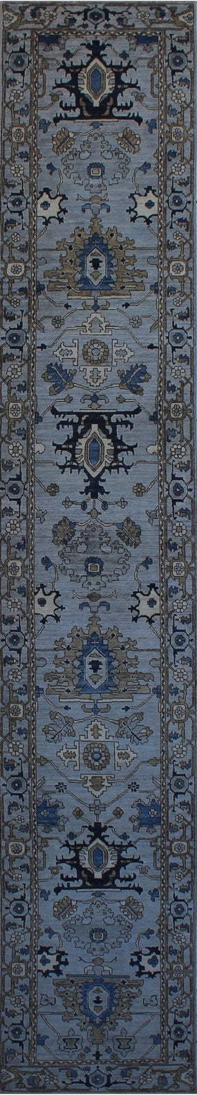 Elegance in Blue: Traditional Woolen Rug 94SK1165 - 2 X 16