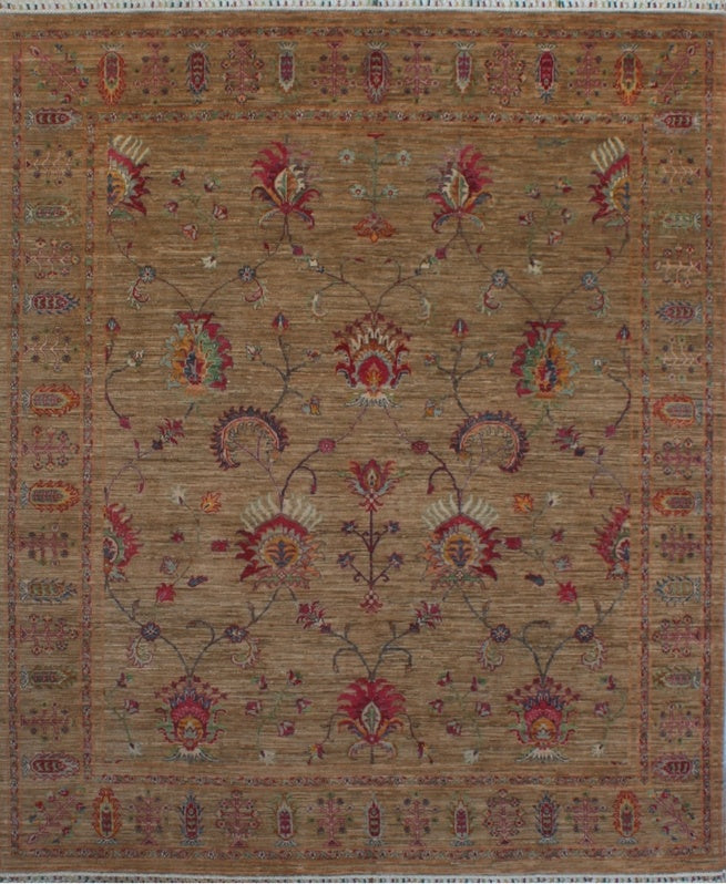 Elegant Floral Woolen Masterpiece 94SK175 - 9 X 10