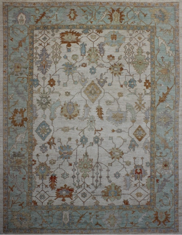 Elegance in Blossom: Traditional Woolen Rug 94SK421 - 9 X 12