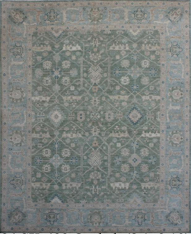Artisan Elegance: Traditional Oushak Woolen Rug 94SK432 - 9 X 10