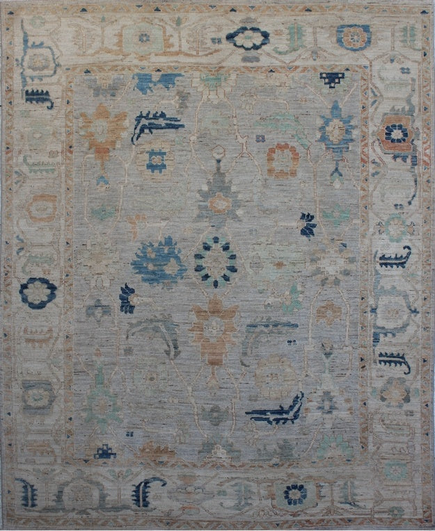 Elegance in Bloom: Traditional Oushak Woolen Rug 94SK436 - 8 X 10