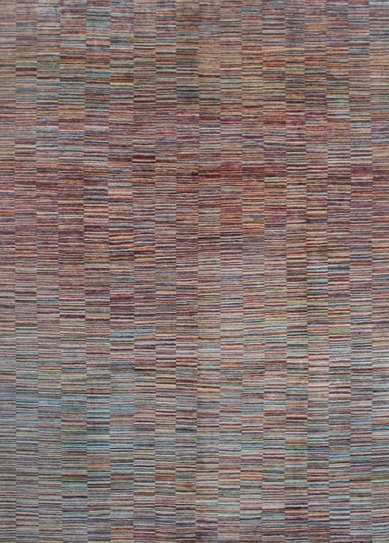 Elegant Earthy Tones Geometric Woolen Rug 94SK468 - 9 X 13