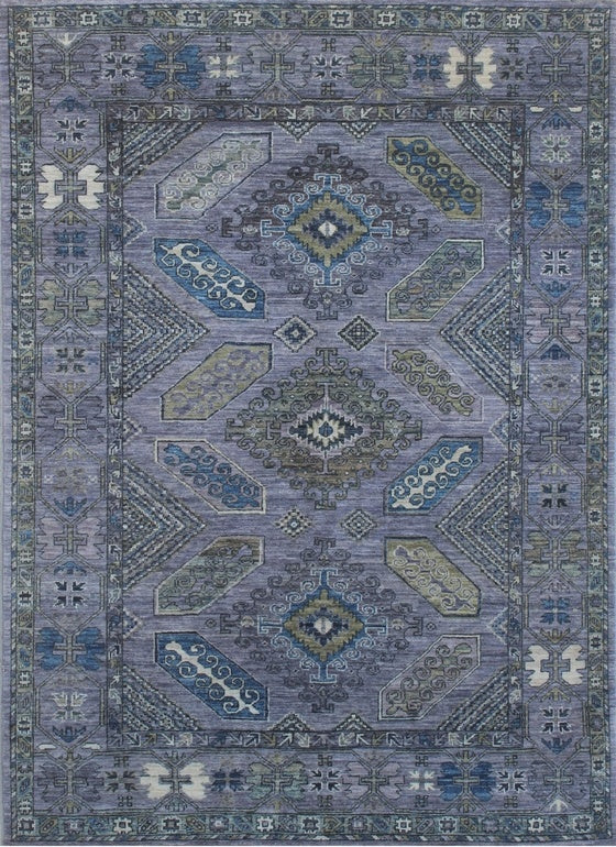 Elegant Traditional Blue Wool Rug 94SK695 - 5 X 7