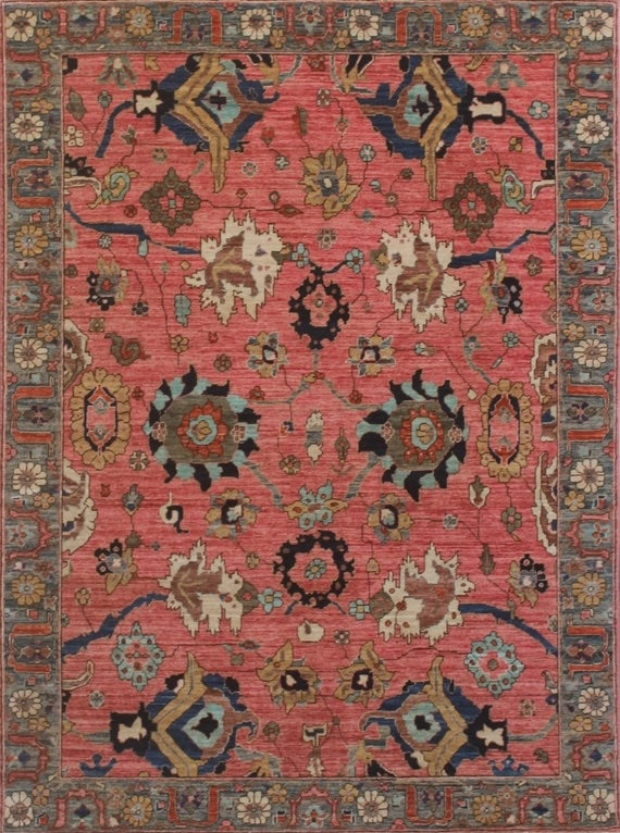 Exquisite Handcrafted Geometric Woolen Rug 94SK699 - 6 X 7