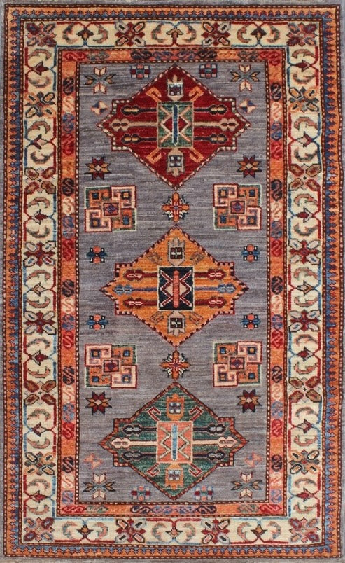Exquisite Kazak Woolen Rug 94SK89 - 2 X 4