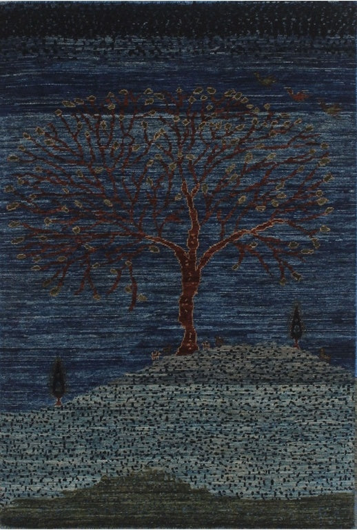 Elegant Nights: Woolen Tree Rug 98SK448 - 4 X 5