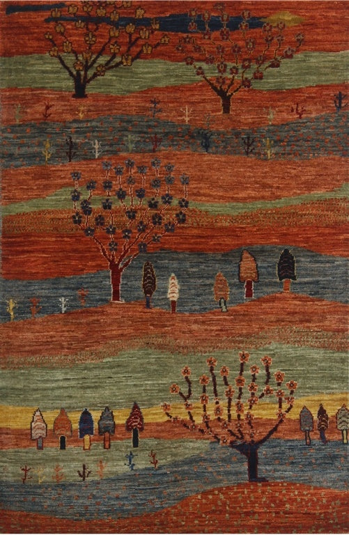 Enchanting Nature-Inspired Woolen Rug 98SK452 - 4 X 5