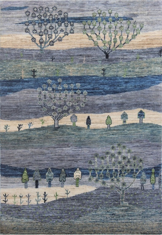 Nature's Elegance: Handcrafted Woolen Rug 98SK456 - 4 X 5