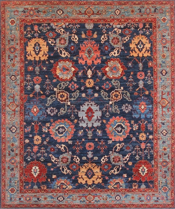 Elegance in Bloom: Handcrafted Woolen Masterpiece 98SK77 - 9 X 10