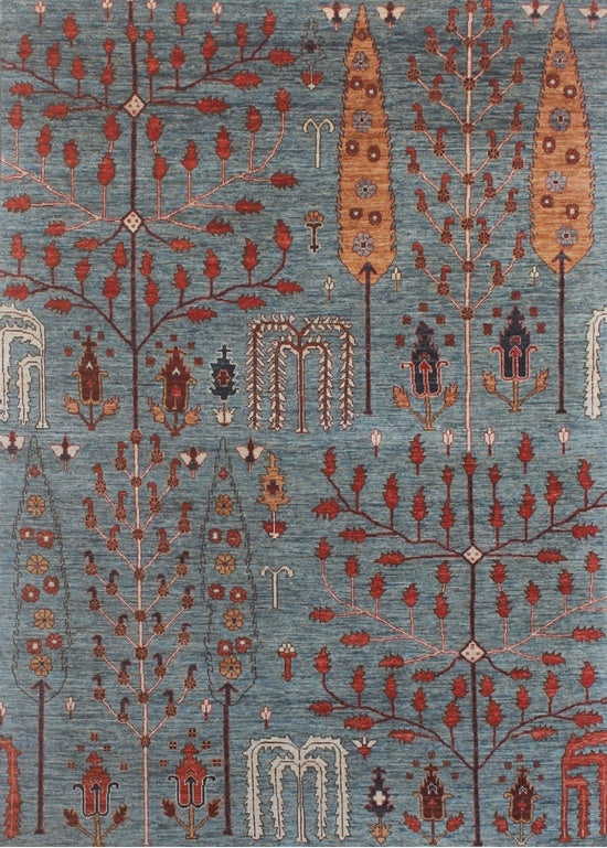 Elegant Handcrafted Woolen Rug 98SK92 - 6 X 8