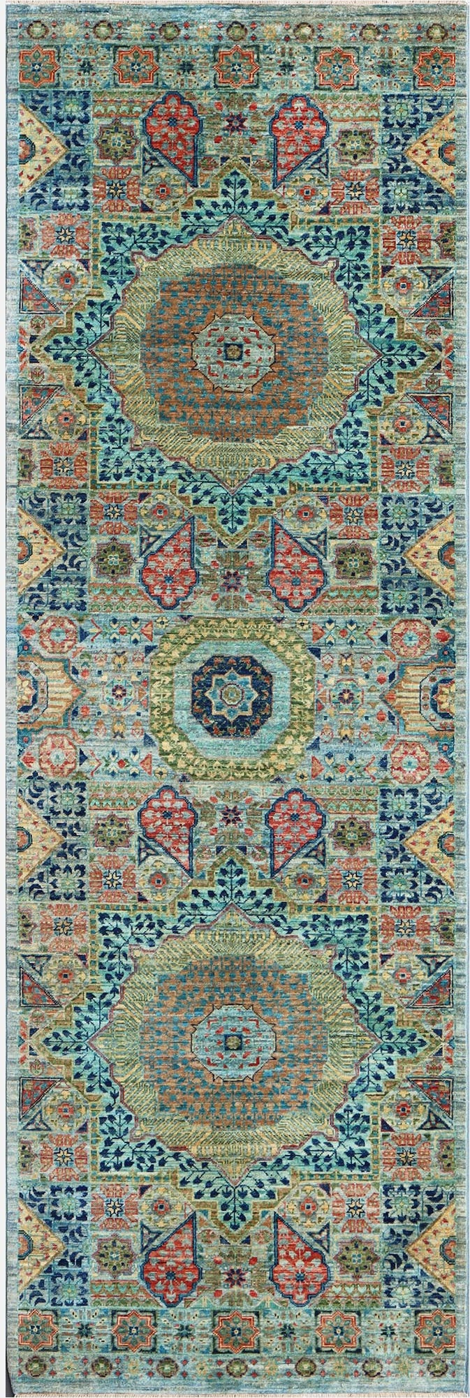 Majestic Medallion Woolen Rug 99SK383 - 3 X 8