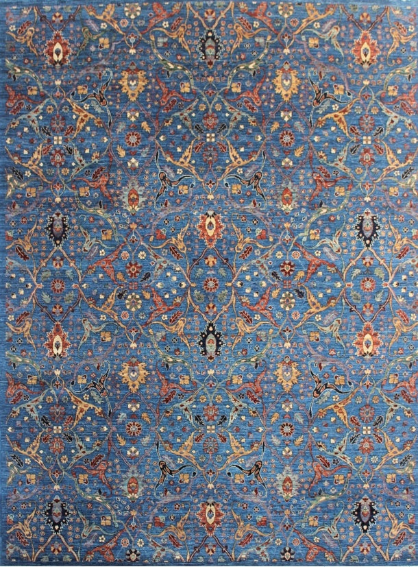 Timeless Blue Elegance Woolen Rug 99SK443 - 9 X 12