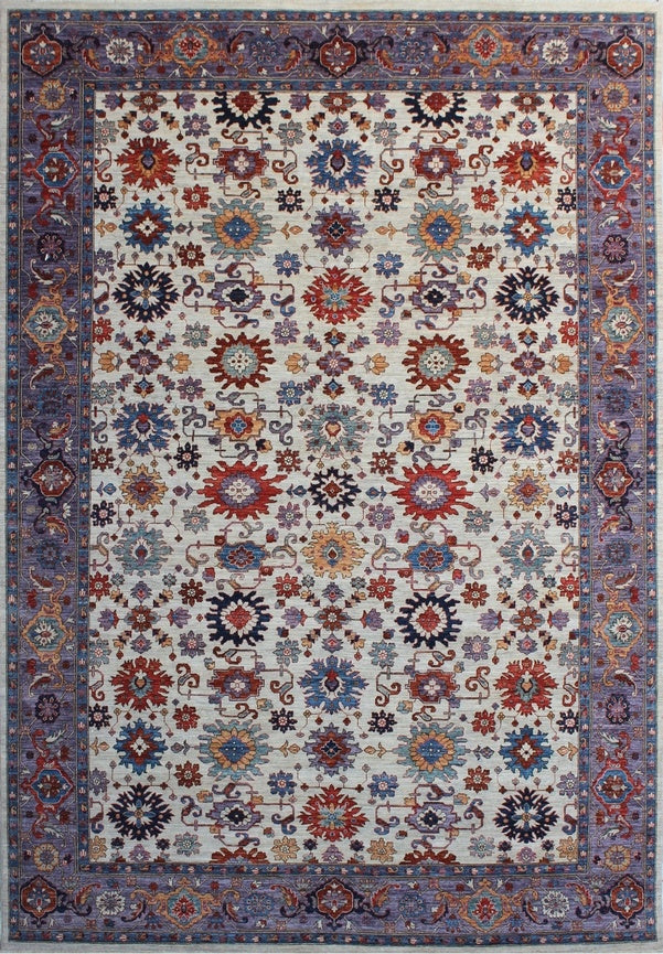 Exquisite Traditional Woolen Rug with Floral Splendor 99SK52 - 11 X 14