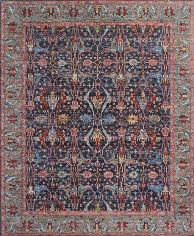 Timeless Elegance: Handcrafted Woolen Rug 99SK99 - 8 X 10