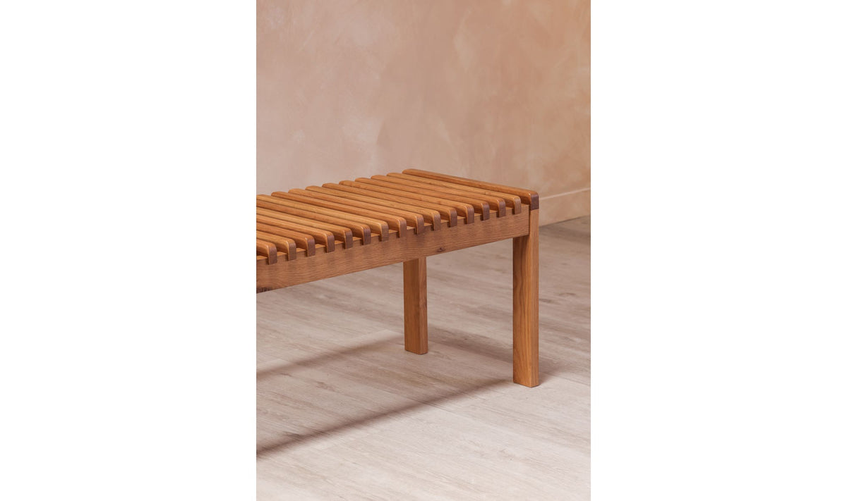 60" Natural Solid Oak Bench